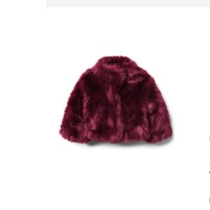 Burgundy Faux Fur Jacket